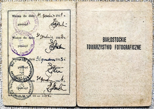legitymacja białostockie towarzystwo fotograficzne