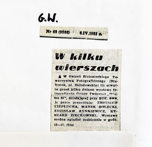w kilku wierszach